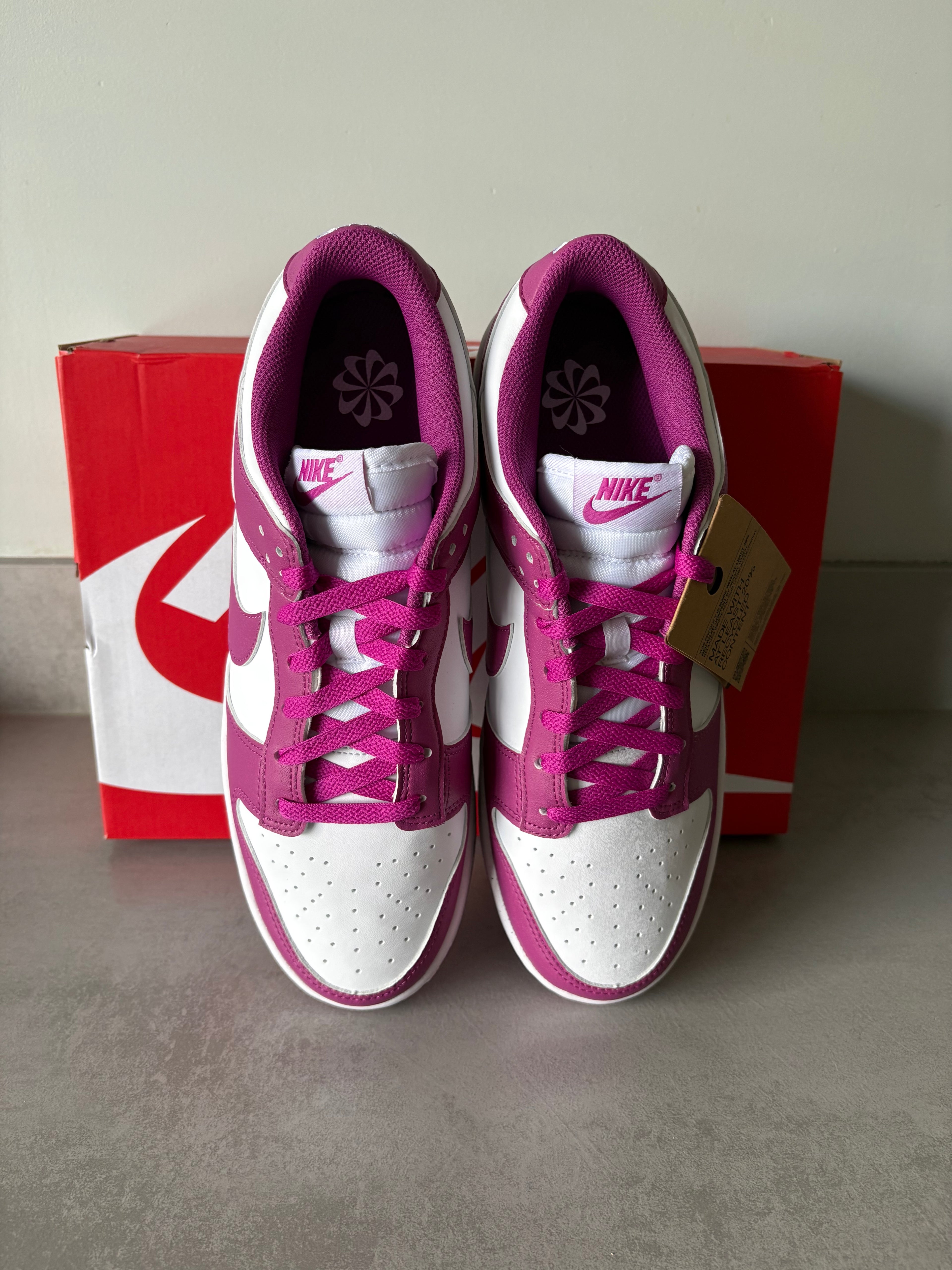 W Nike Dunk Low Next Nature White/Hot Fuchsia